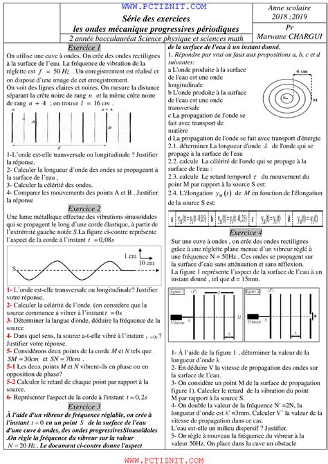 Exercices 9 Marwan chirgi Série des exercices les ondes mécanique