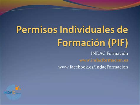 Permisos individuales de formación pif PPT