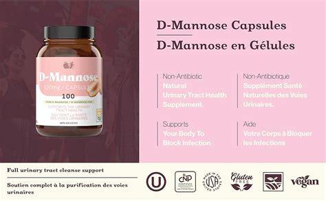 Complete Natural Products Organic D Mannose Capsules Pure D Mannose