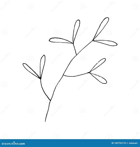 Black And White Line Art Decoration Of Leaves Vector Isolated Clipart