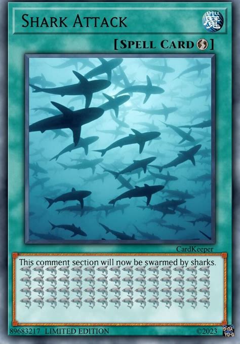 Shark Attack Spell Card Tals Will Sharks Limited Edition Ifunny