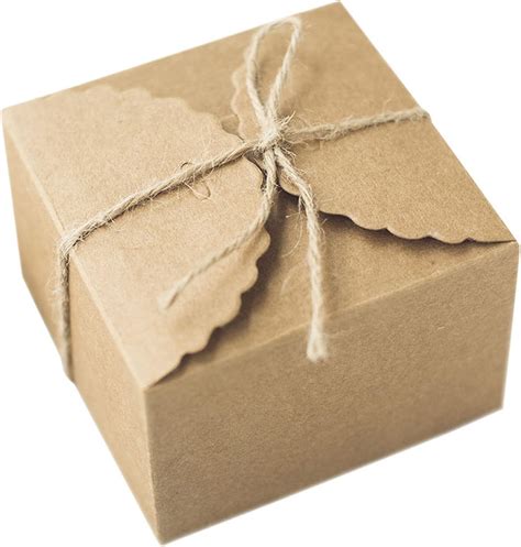 50 Stück Karton Geschenkboxen Braun Kraftpapier Box Karton