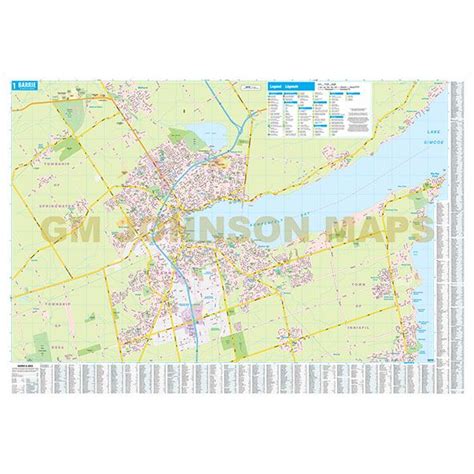 Barrie / Orillia, Ontario Street Map - GM Johnson Maps