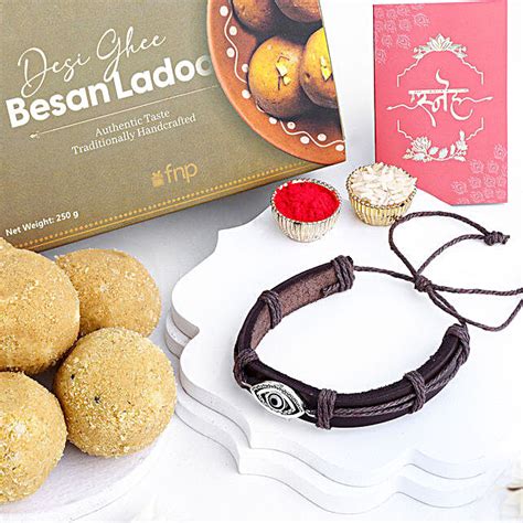 Evil Eye Bracelet Rakhi Besan Ladoo Combo Bahrain Gift Evil Eye