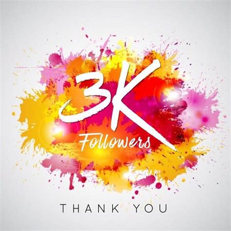 The Three K Followers Thank You With Colorful Paint Splattered On It S Back