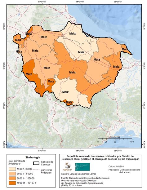 Cultivos dominantes de la cuenca río Papaloapan Mapa del grupo de