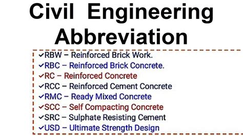 Civil Engineering Most Common Abbreviation YouTube