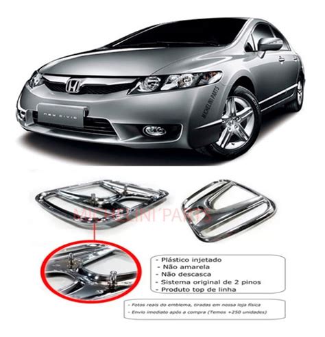 Emblema Grade Dianteira Honda Civic 2013 2015 9 2x11 2cm