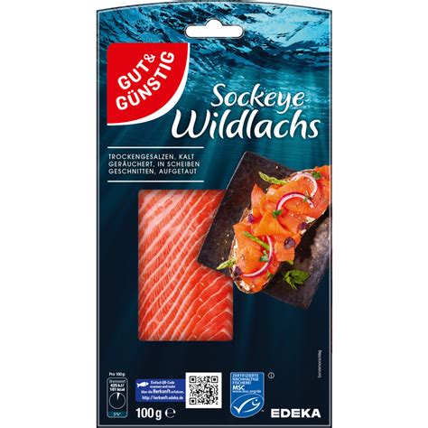 GUT GÜNSTIG Sockeye Wildlachs 100g Fischspezialitäten Salate