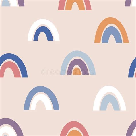 Rainbow Seamless Vector Pattern Stock Vector Illustration Of Minimal