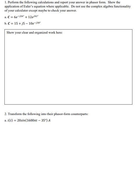 Solved Perform The Following Calculations And Report Your Chegg