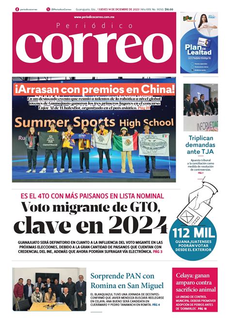 Edición impresa Periódico Correo