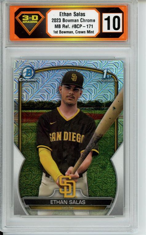 2023 Bowman Chrome BCP 171 Ethan Salas Mojo Refractor Graded 10 EBay