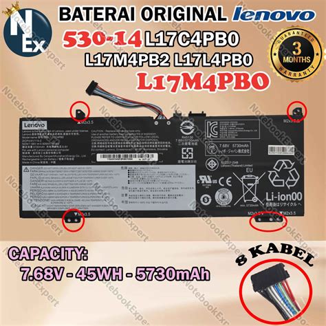 Jual Baterai Original LENOVO 530 14 L17C4PB0 L17M4PB0 L17M4PB2 L17L4PB0