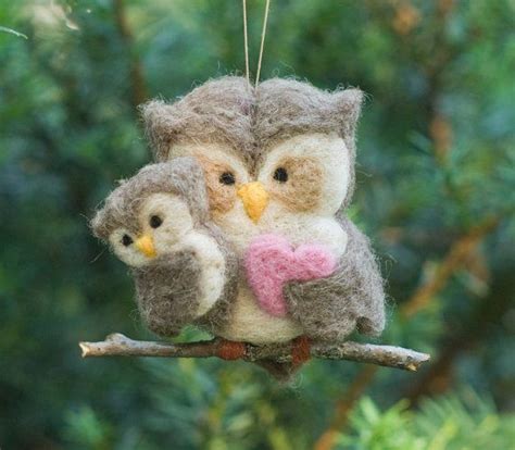 Needle Felted Owl Ornament Searching With Heart Etsy Ireland Needle