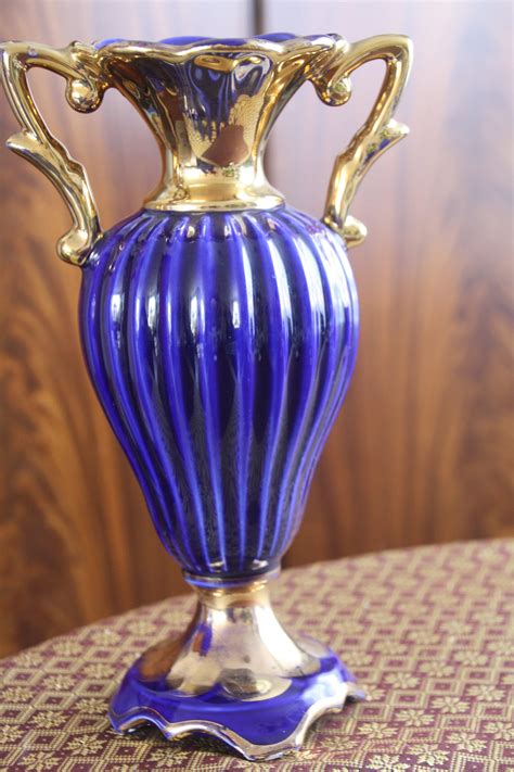 27 Cm High Vase Ceramica Le Torri Italy 11 Inch Cobalt Blue Etsy