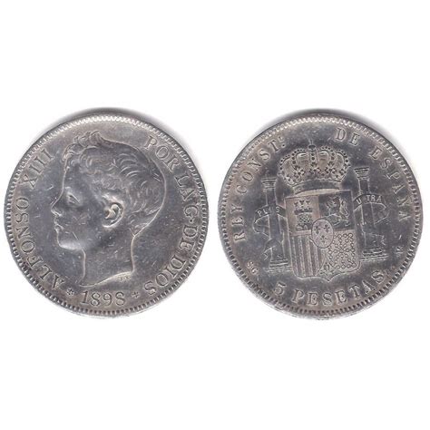 Alfonso Xiii Pesetas Bc Bc Plata Ceca De Madrid