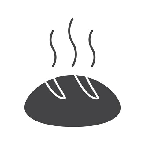 Fresh Bread Glyph Icon Silhouette Symbol Steaming Loaf Of Bread