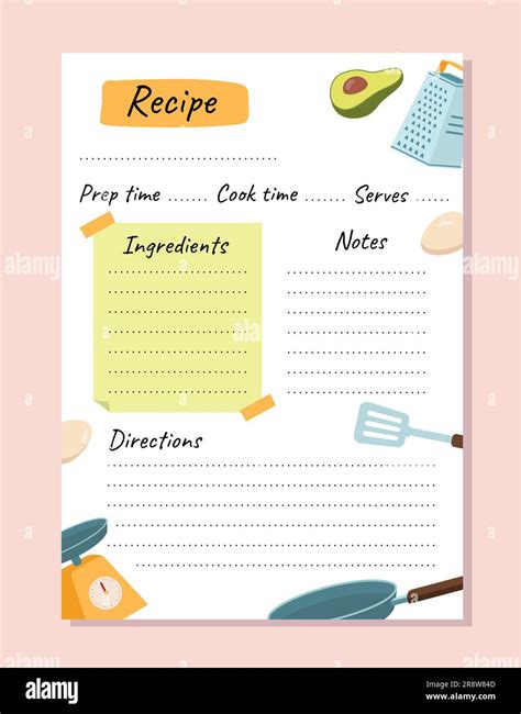 Recipe Book Cover Design Concept Stock Vector Image Art Alamy