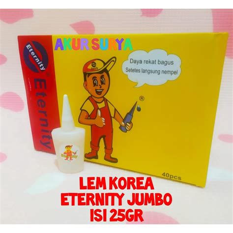 Jual Kilat Box Pcs Lem Korea Eternity Jumbo Gambar Orang Bertopi