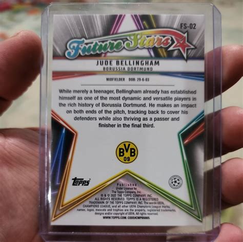 Jude Bellingham 2022 Topps Chrome UCC Borussia Dortmund Future Stars SP