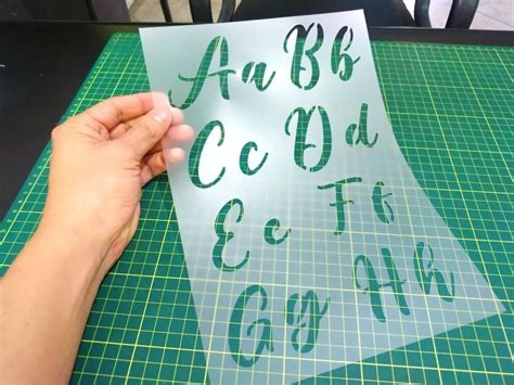 Stencil Letras Cursivas Letras Alfabeto Para Pinturas Cm Amazon Br