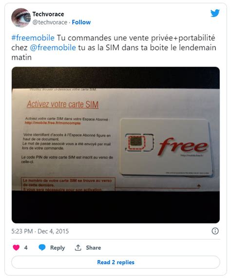 Free Mobile Sur Vente Priv E Carte Sim Re Ue En Heures