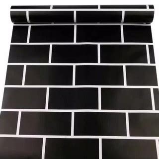 Jual Home Wallpaper Sticker Dinding Bata Hitam List Putih 45cm X 10 M