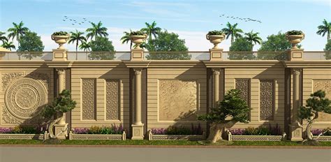 Classic Boundary Design On Behance House Wall Design Front Wall Design Compound Wall Design