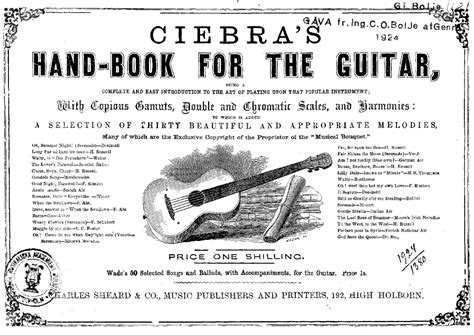 Ciebra Jose Maria De Hand Book For The Guitar Classical Guitar