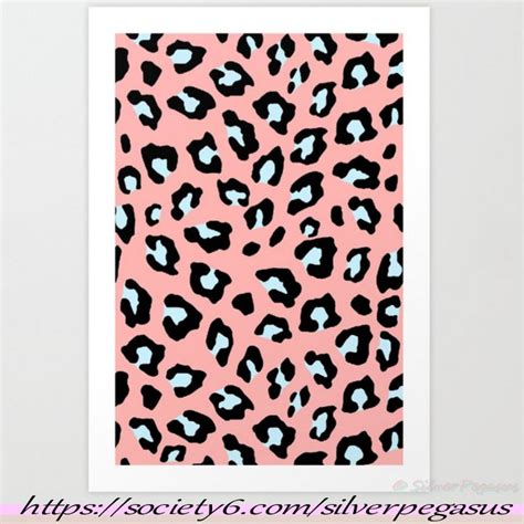 Leopard Print Icy Peach Original Art Print By Silverpegasus Leopard