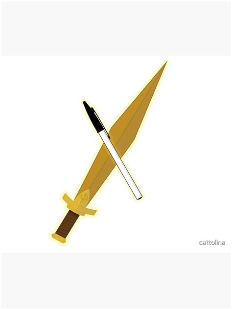 Percy Jackson Riptide Sword And Pen Poster For Sale By Cattolina Redbubble