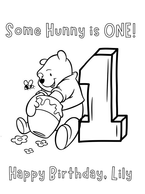 Winnie The Pooh Coloring Pages Birthday