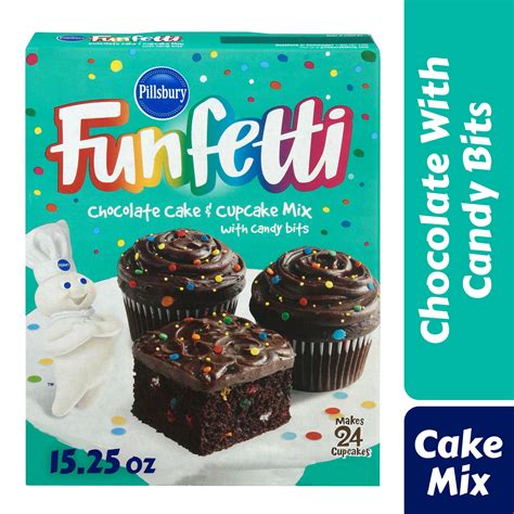 Pillsbury Funfetti Chocolate Cake Mix With Candy Bits 1525 Oz Box