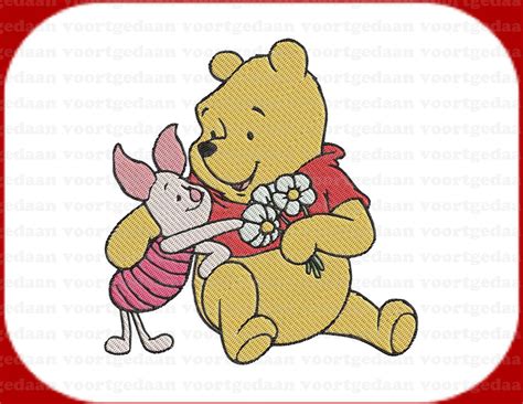 Winnie The Pooh Y Piglet Flores Relleno Dise O De Bordado Etsy