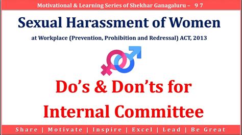 Tips For Icc Posh Act Dos And Donts For Ic Prevention Of Sexual