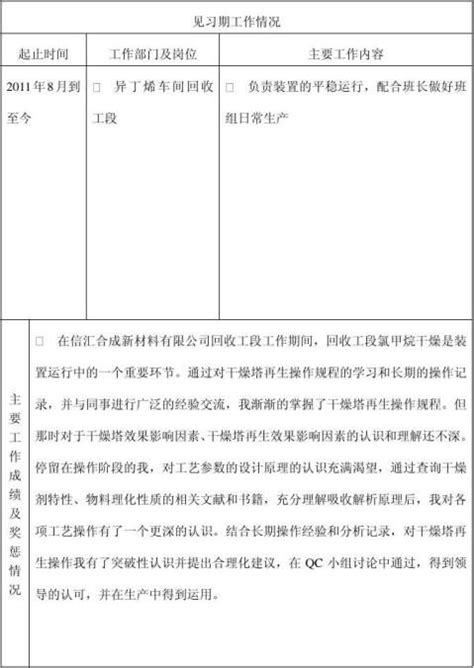 【初定专业技术资格表 400字】范文118