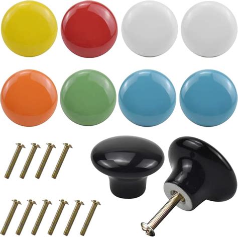 Jinlaili 10PCS Coloré Bouton de Tiroir 32mm Rond Boutons de Porte