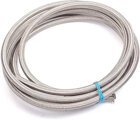 6an 10feet Stainless Steel Nylon Braided Fuel Line Hose Oil Gas Hose Oil Line Hose