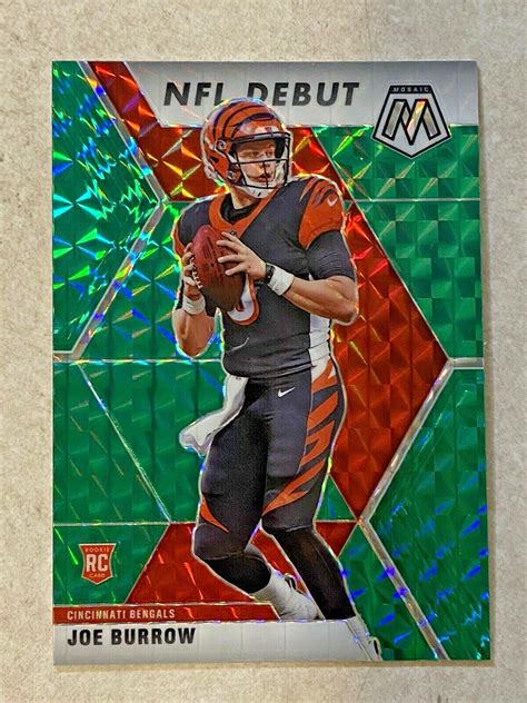 Panini Mosaic Nfl Debut Mosaic Green Prizm Joe Burrow Rc