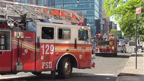 FDNY Engine 273 Spare Ladder 129 Spare Responding To An Auto Accident