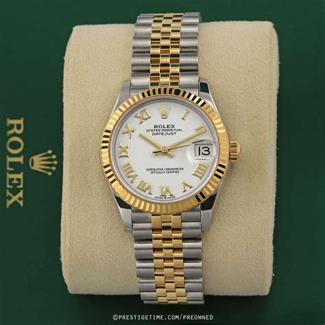 Pre Owned Rolex Datejust Mm White Roman Jubilee