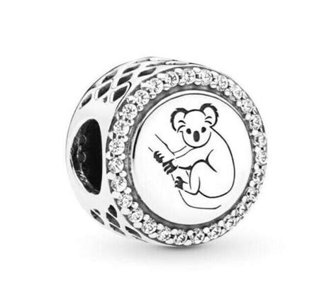 NEW PANDORA Charm Sterling Silver ALE S925 ROUND CZ KOALA 792016CZ EBay