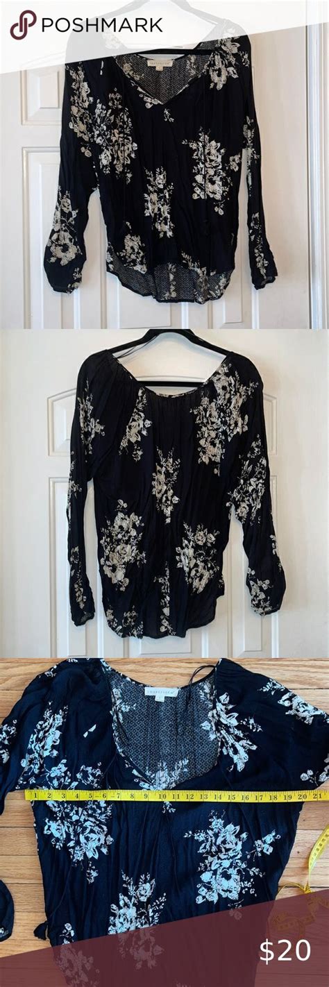 Lovestitch Large 10 13 Black And White Floral Print Blouse Perfect