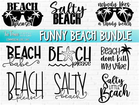 Funny Beach Quote Svg Bundle For Shirts Beach Pun Svg For Cricut