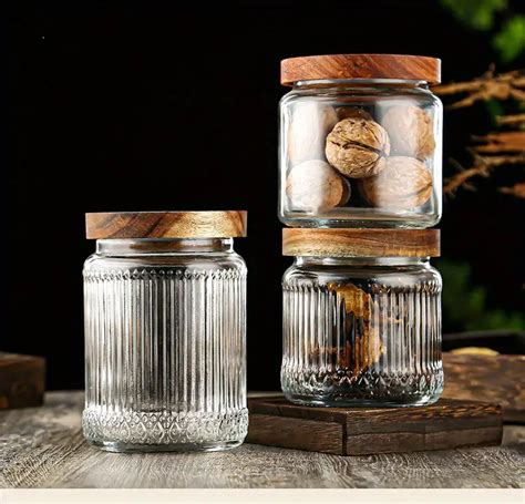 Glass Storage Jar Candy Jars Lids Food Storage Container Temu