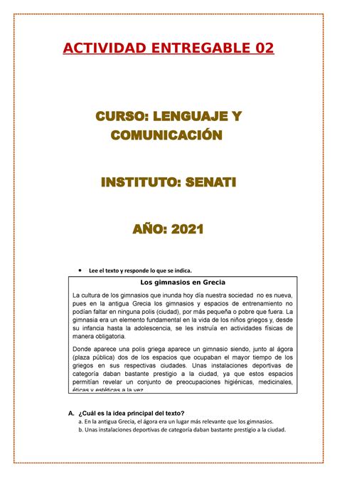 SPSU 855 Entregable 02 ACTIVIDAD ENTREGABLE 02 CURSO LENGUAJE Y