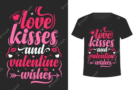 Besos De Amor Y Deseos De San Valentín Tipografía Diseño De San