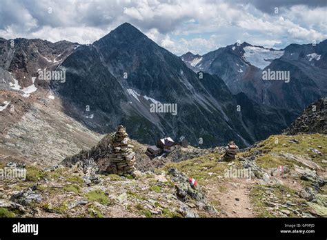 Hildesheimer Hut Mountain Refuge And Pfaffenneider Mountain In The