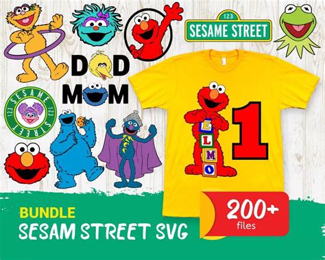 Sesame Street Characters Svg Cut Files Layered Cricut Files Inspire